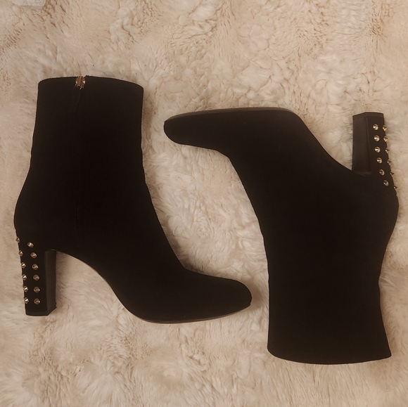 Authentic Gucci Melville Black Suede Studded Ankle Boots 39.5 EU 9.5US